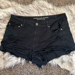 American Eagle Black Hi Rise Festival Shorts